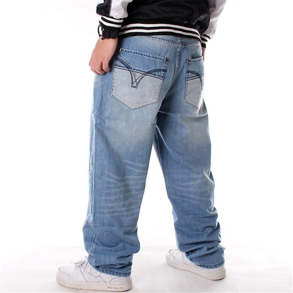 CHROES® Men’s Retro Style Hip-Hop Washed Demin Loose Jeans Baggy Pants |29 |L