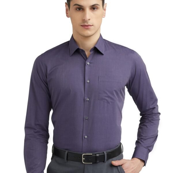 Men's Cotton Slim Fit Formal Shirt (Vhsfrslbu01215_Dark Purple 40)