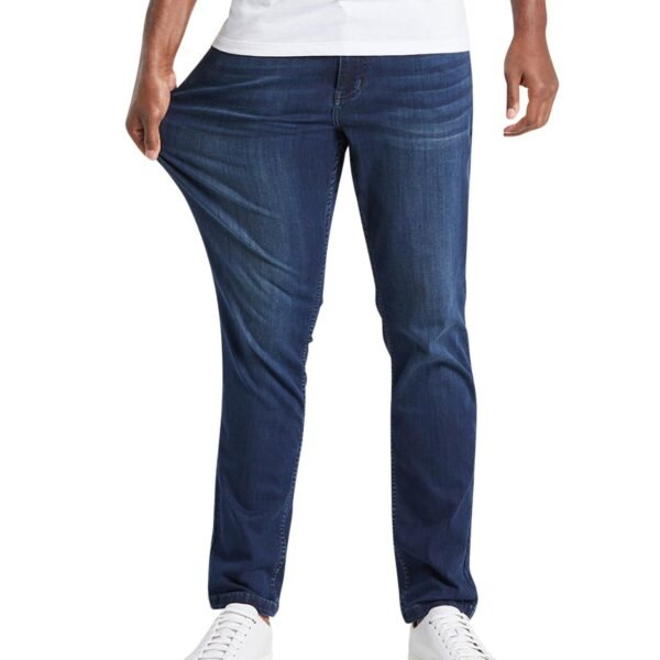 Mens Jeans, Classic Fit, Stretch Denim Jeans for Men, Comfortable, 4-Way Stretch, Flexible Pants, Size Up If Needed, Blue Wash - Fultons, 36W x 34L