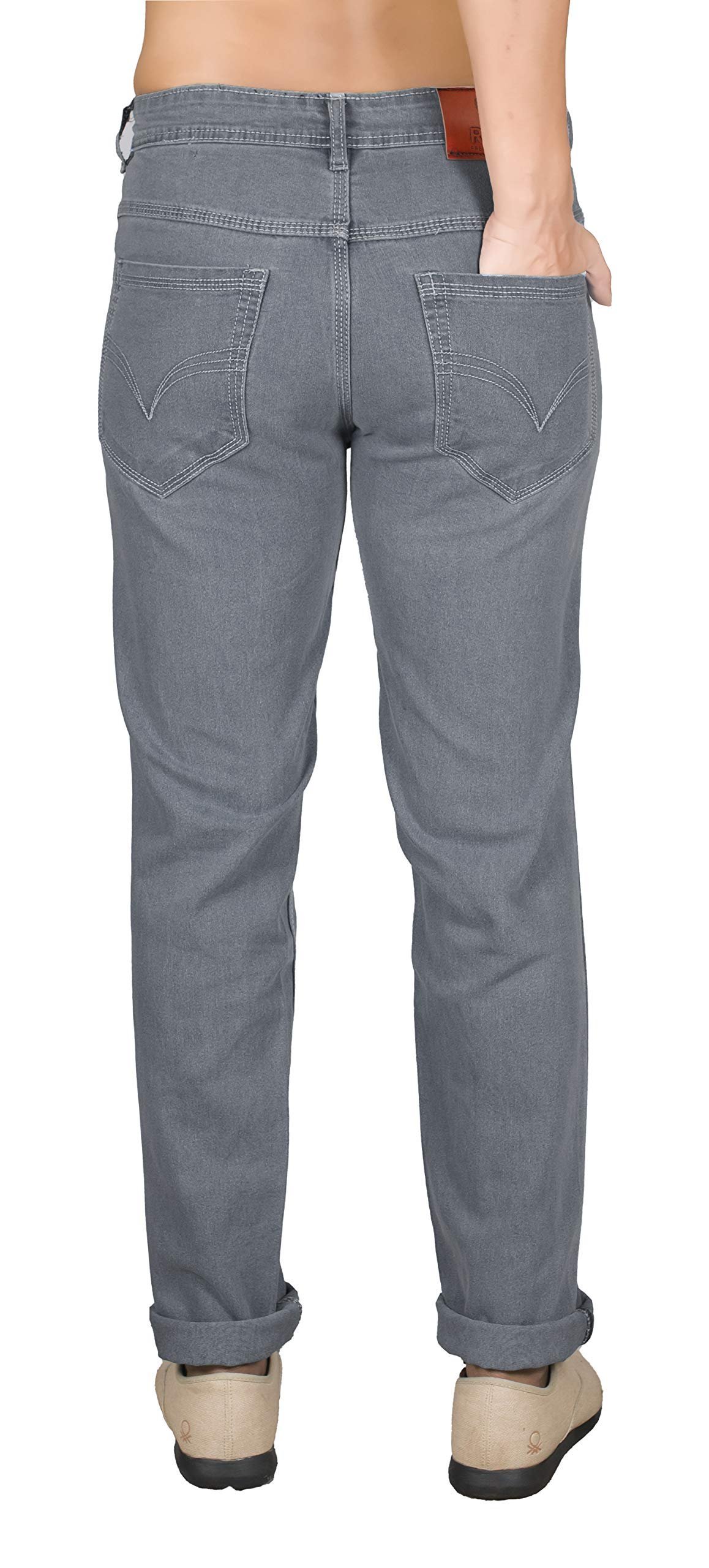 Jeans Pants Stretch Denim for Men Light Grey 30 Inch Waist