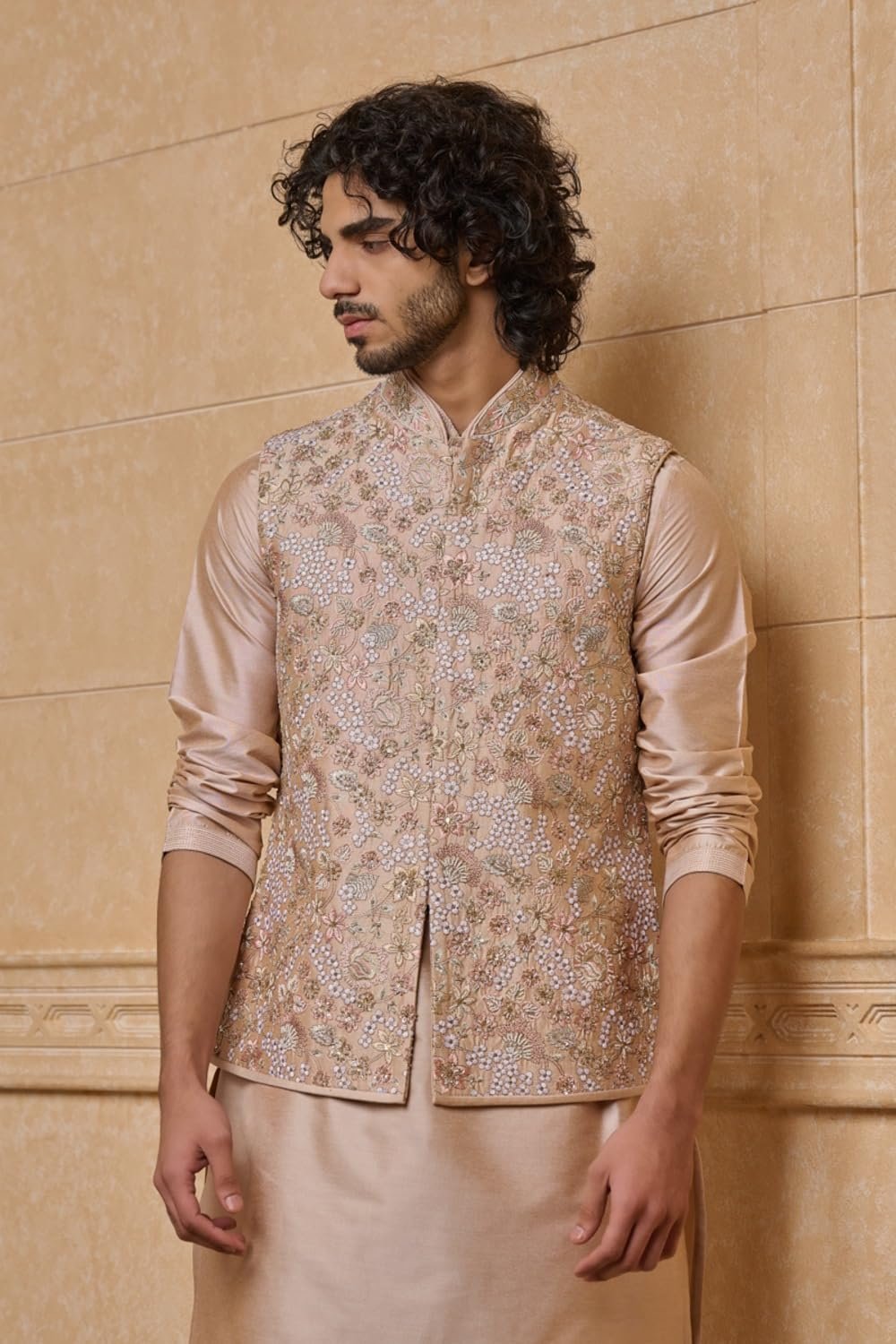Pink Embroidered Kurta Bundi Set | ETHNIC WEAR | Pink | 2XL