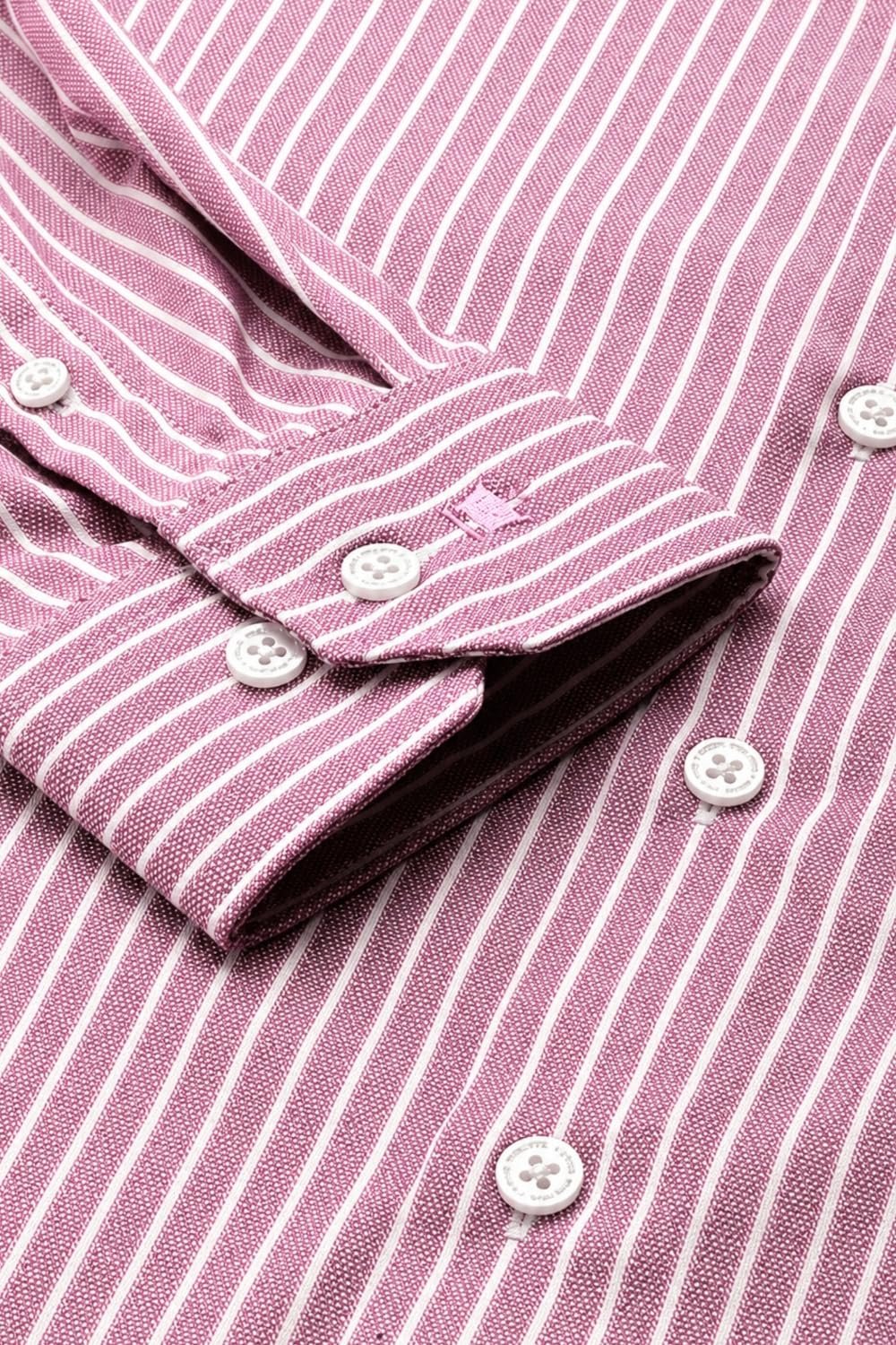 Men's Cotton Striped Slim Fit Shirt (LPSFMSLPA12763_Pink, 40 - Image 7