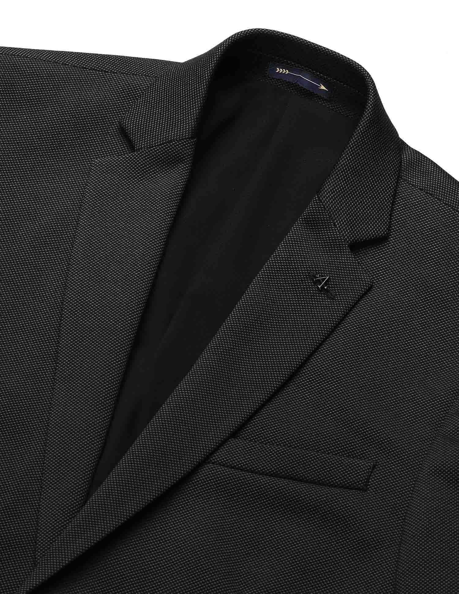 Men’s Zero Calorie Slim Fit Textured Blazer (ARADOBZ0038_Black_40)