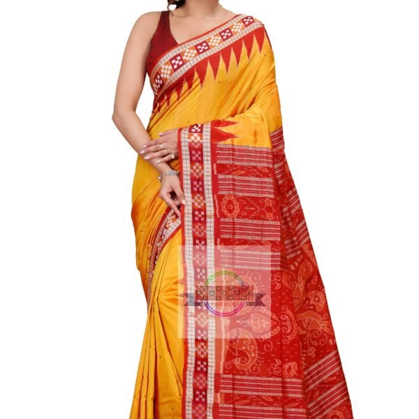 Women's odisha Sambalpuri Pure Silk Bomkai Saree With Blouse Piece silk-A12110