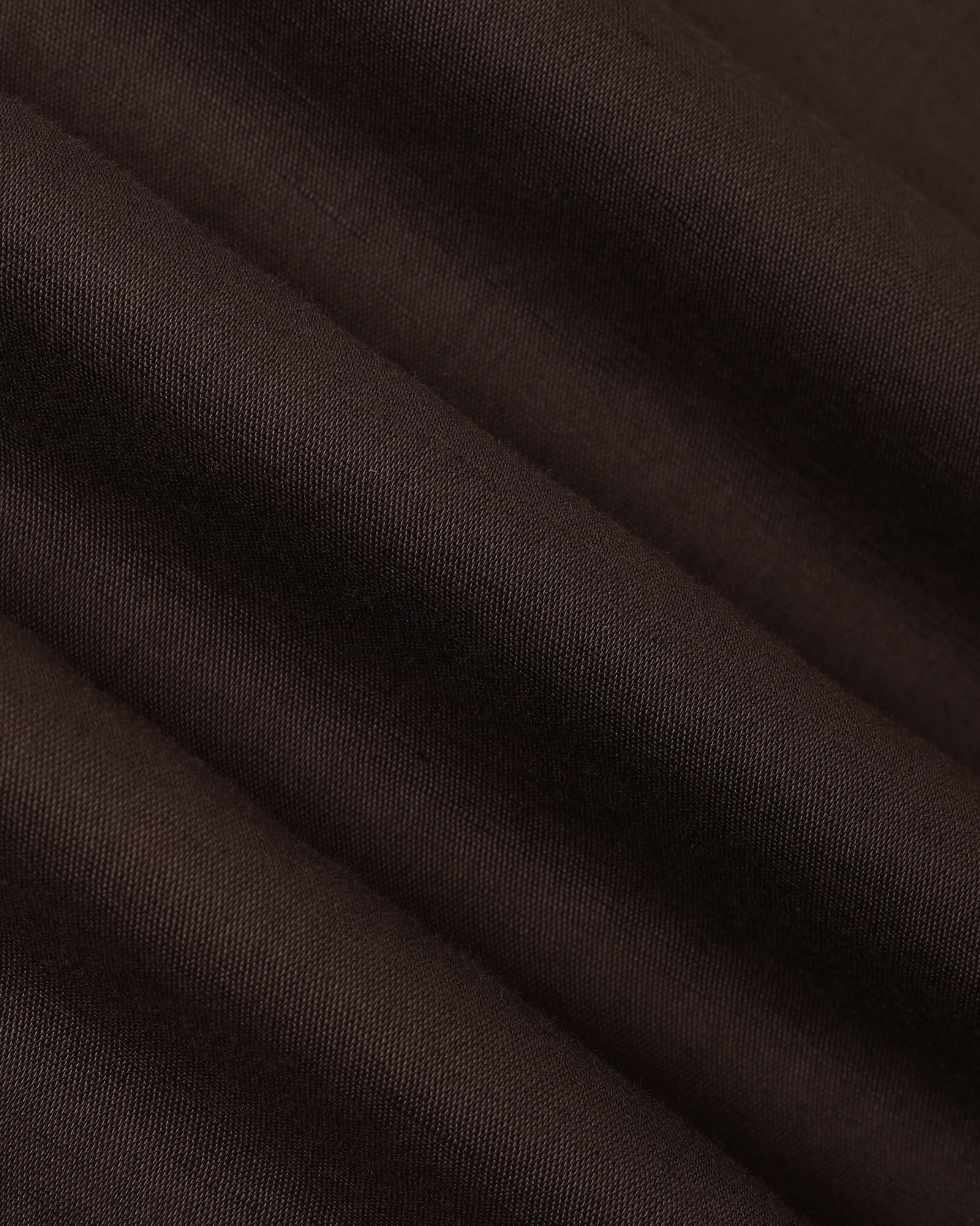 Men's Linen Blend Solid Dark-Brown Slim-Fit Casual Shirts - Image 6