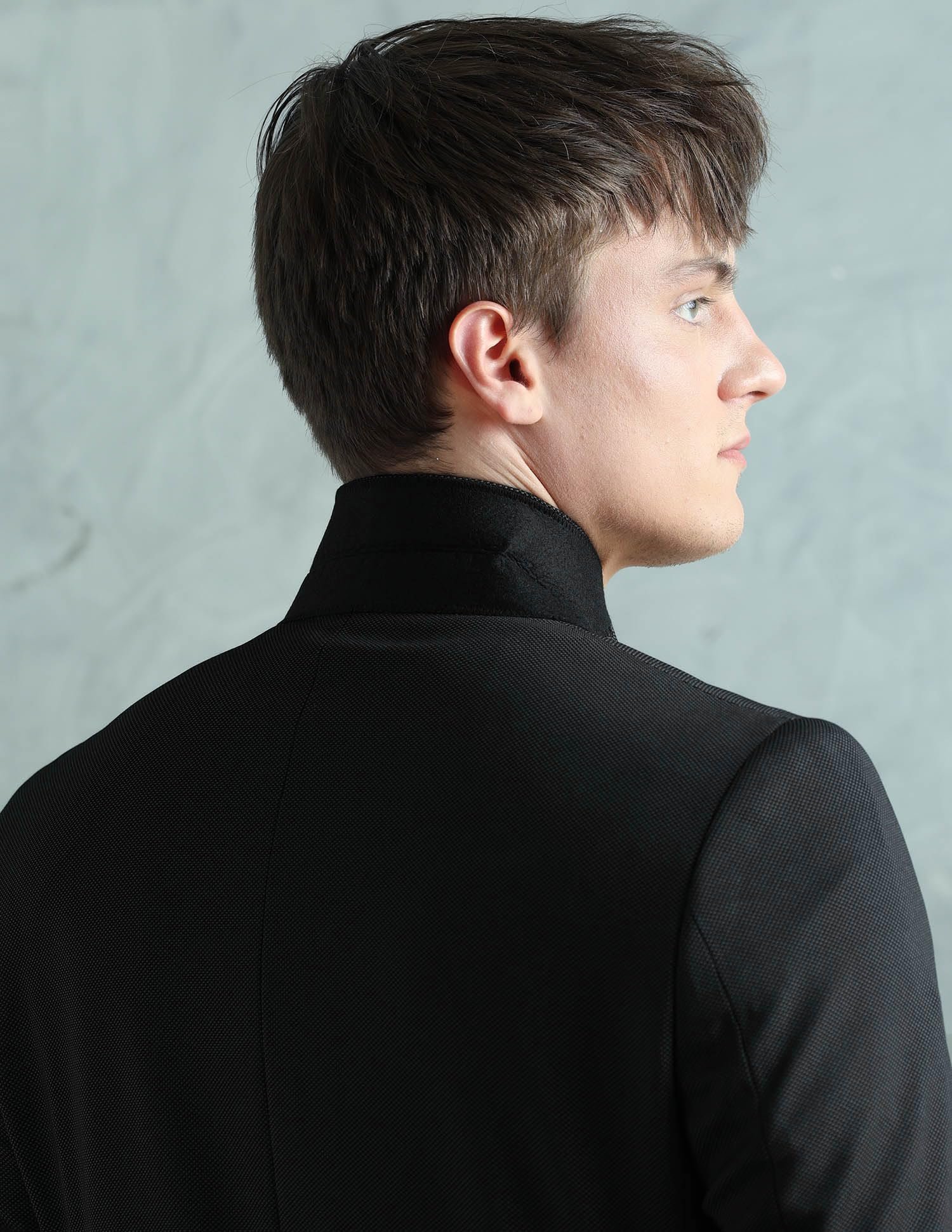 Men's Zero Calorie Slim Fit Textured Blazer (ARADOBZ0038_Black_40) - Image 8
