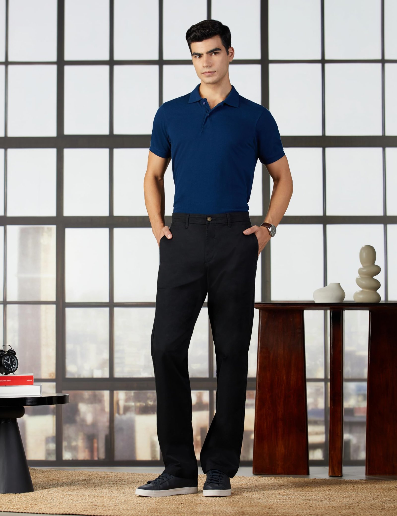 . Men’s Regular Casual Pants (USTRO0638S_Black