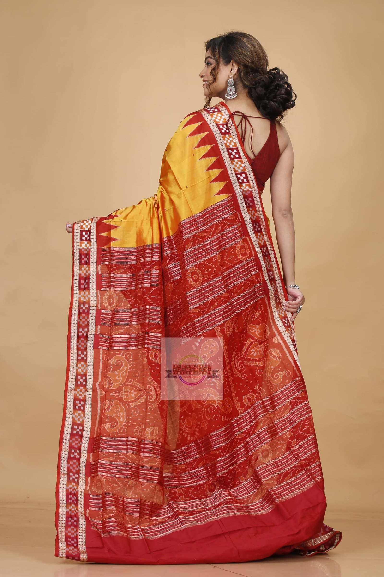 Women’s odisha Sambalpuri Pure Silk Bomkai Saree With Blouse Piece silk-A12110