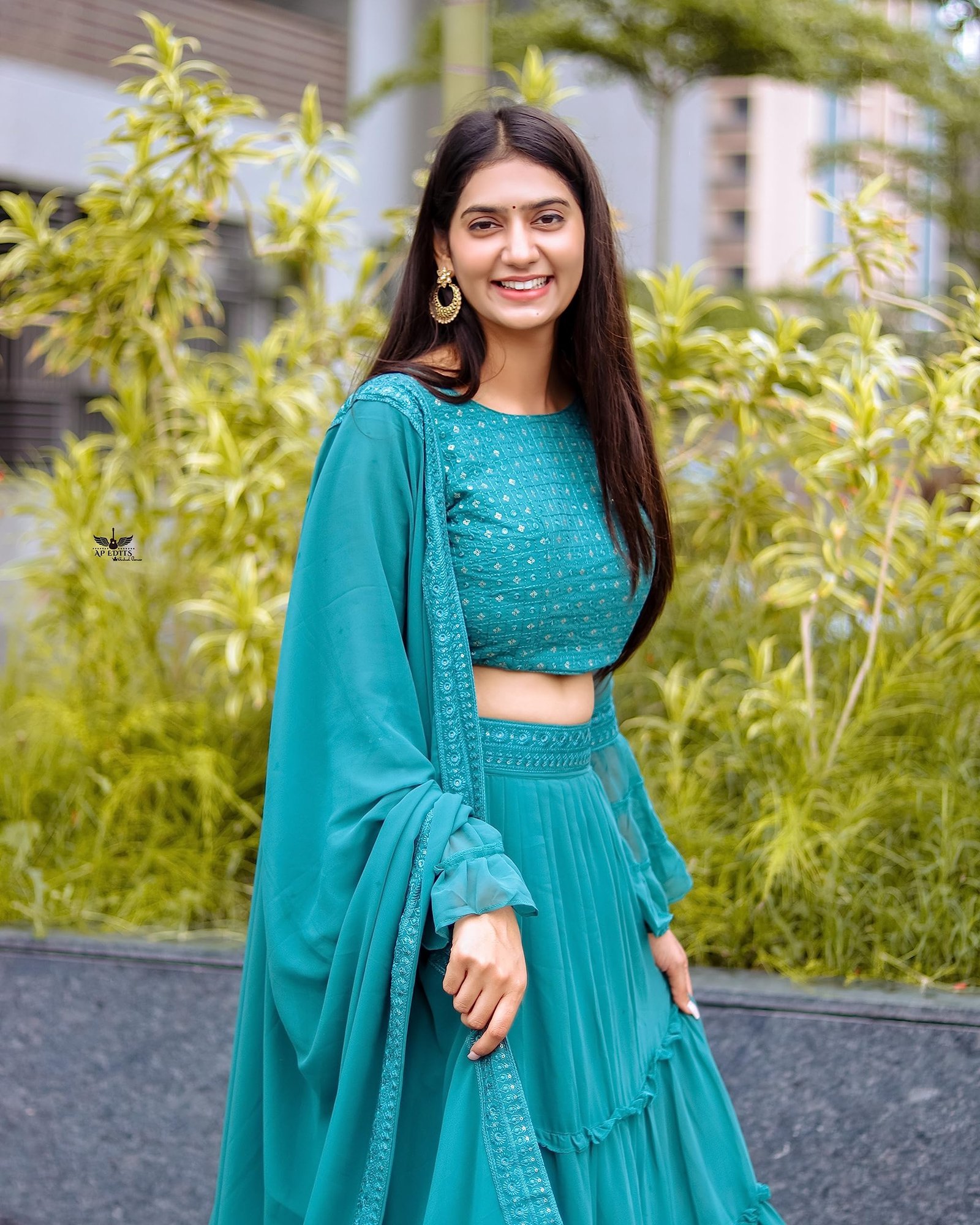 Lehenga Choli with Dupatta for Women - Georgette Sequence with Embroidered A-Line Regular Fit Lehenga Choli with Dupatta for Women (Small, Green) - Image 4