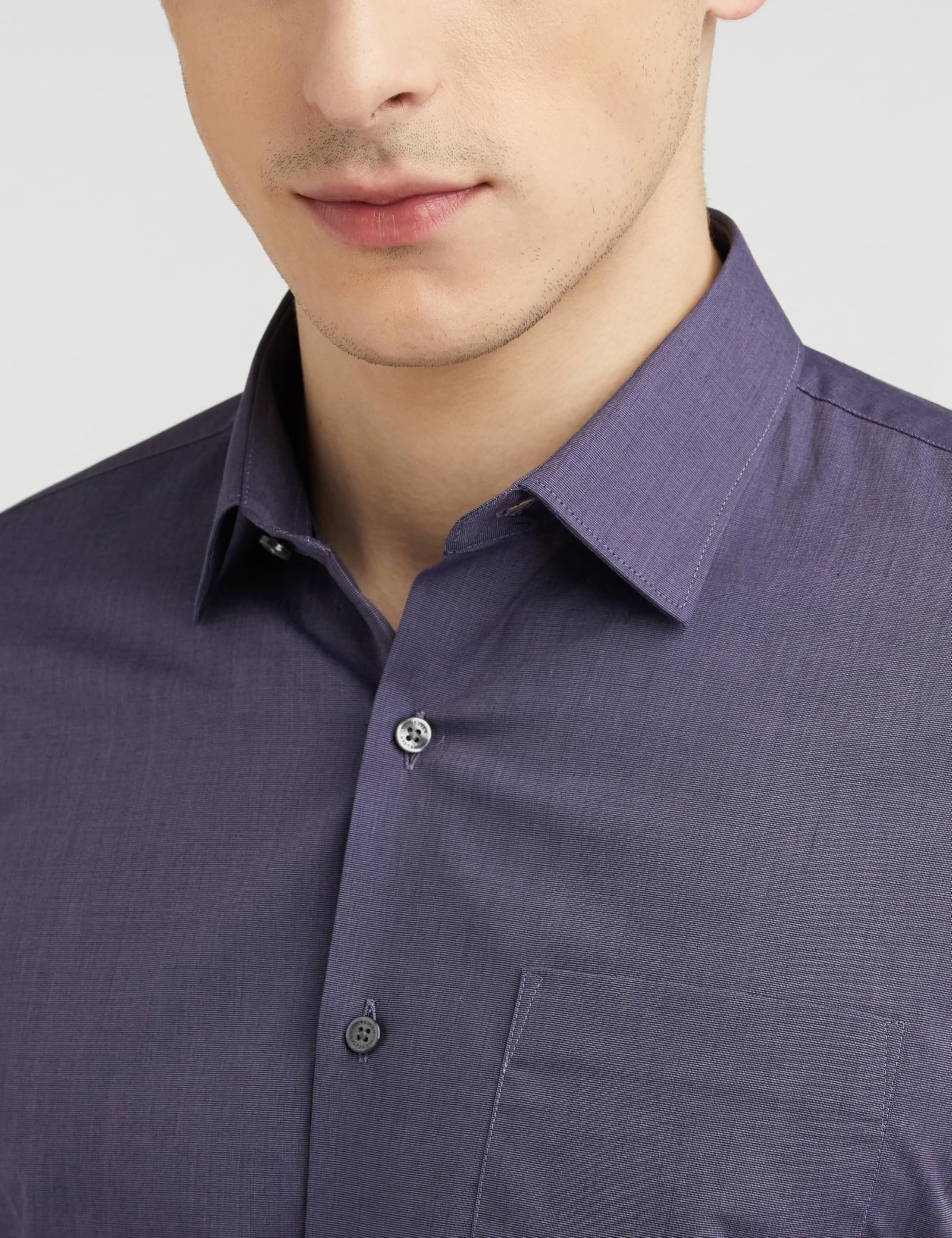 Men's Cotton Slim Fit Formal Shirt (Vhsfrslbu01215_Dark Purple 40) - Image 3